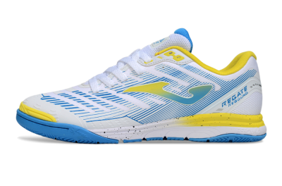 Men's Joma Top Flex IC Football Shoes - White/Blue/Yellow