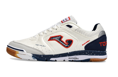 Men's Joma Top Flex IC Football Shoes - White/Blue/Red