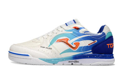 Men's Joma Top Flex IC Football Shoes - White/Red/Blue