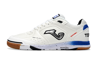 Men's Joma Top Flex IC Football Shoes - White/Silver/Blue