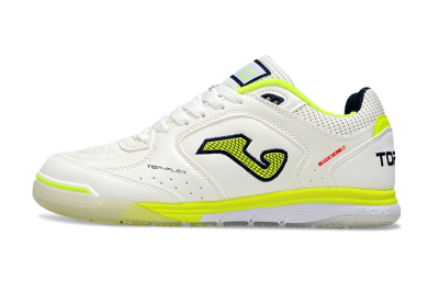 Men's Joma Top Flex IC Football Shoes - White/Yellow/Black