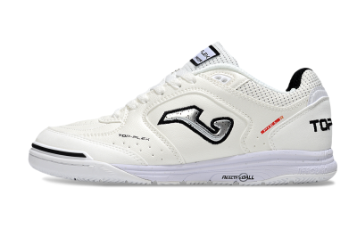 Men's Joma Top Flex IC Football Shoes - White/Silver/Black