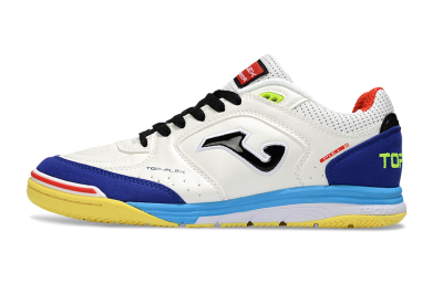 Men's Joma Top Flex IC Football Shoes - White/Black/Blue