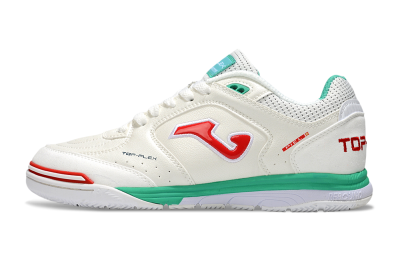 Men's Joma Top Flex IC Football Shoes - White/Red/Green