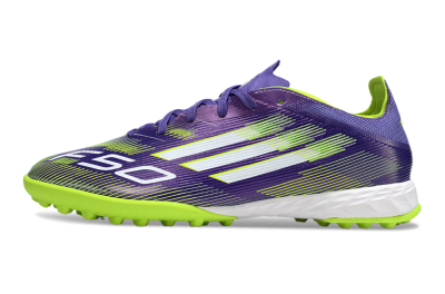 Men's Adidas F50 Pro TF Football Shoes - Purple/Silver/Yellow
