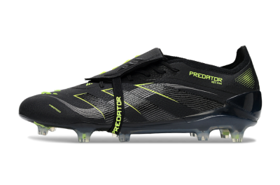 Men's Adidas Predator 25 Elite Foldover Tongue FG Football Boots - Black/Silver/Yellow