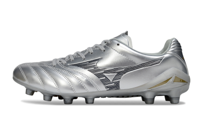 Men's Mizuno Morelia Neo 4 FG Football Boots - Silver/Black/Gold