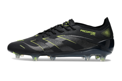 Men's Adidas Predator 25 Elite FG Football Boots - Black/Silver/Yellow
