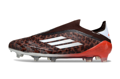 Unisex Adidas F50 Elite Laceless FG Football Boots - Leopard/Red/Silver