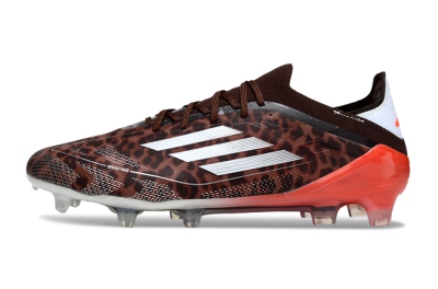 Unisex Adidas F50 Elite FG Football Boots - Leopard/Red/Silver