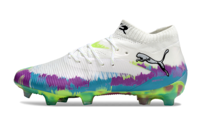 Unisex Puma Future 8 Ultimate FG Football Boots - White/Purple/Yellow/Blue