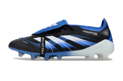 Men's Adidas Predator 25 Elite Foldover Tongue FG Football Boots - Black/White/Blue