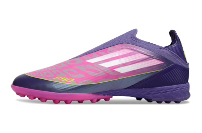 Unisex Adidas F50 Elite Laceless TF Football Shoes - Pink/Purple/Yellow