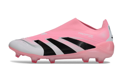 Unisex Adidas Predator 25 Elite Laceless FG Football Boots - Pink/White/Black