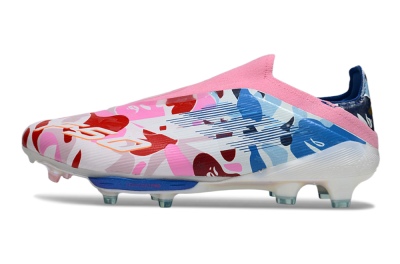 Men's Adidas F50+ Elite Lightstrike Laceless FG Football Boots - Pink/Red/Blue