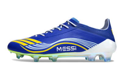 Men's Messi x Adidas F50 Elite FG Football Boots - Blue/Yellow/White