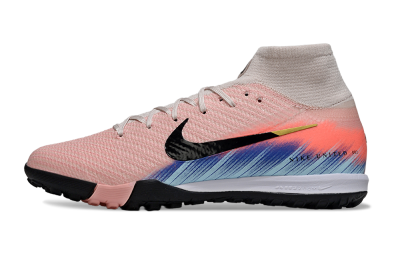 Unisex Nike Air Zoom Mercurial Superfly 10 Elite TF Football Shoes - Pink/Coral Breeze/Faded Blue