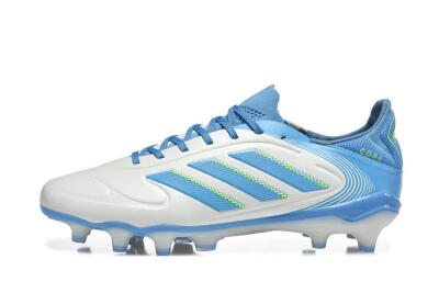 Men's Adidas Copa Pure 2 FG Football Boots - White/Sky Blue/Neon Green