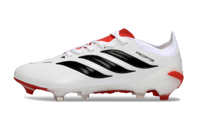 Men's Adidas Predator 26 Elite FG Football Boots - White/Crimson/Black