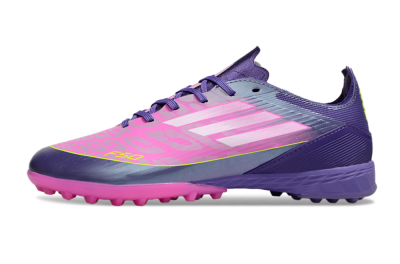 Unisex Adidas F50 Pro TF Football Shoes - Purple/Bright Pink/Neon Yellow