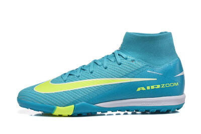Men's Nike Air Zoom Mercurial Superfly 10 Elite TF Football Shoes - Blue/Electric Lime/Neon Yellow
