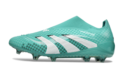 Unisex Adidas Predator 25 Elite Laceless FG Football Boots - Aqua/Mint Green/White