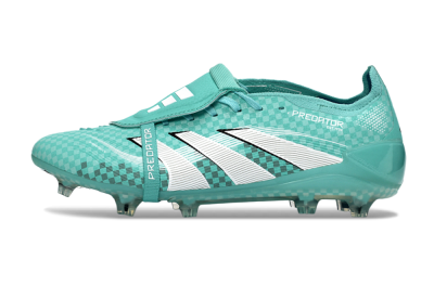 Unisex Adidas Predator 25 Elite Fold-Over Tongue FG Football Boots - Aqua/Turquoise Blue/White