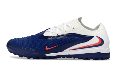 Men's Nike Phantom 6 Low Elite TF Football Shoes - Blue/Electric Orange/White