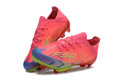 Kids Adidas F50 Elite Lightstrike Pro FG Football Boots - Pink/Neon Green/Flash Red