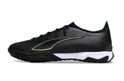 Men's Puma Ultra Ultimate TF Football Shoes - Black/Emerald Glint/White Shine