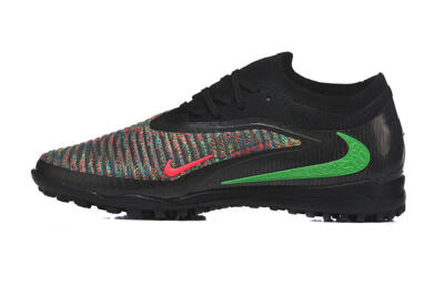 Men's Nike Phantom 6 Low Elite TF Football Shoes - Black/Vibrant Green/Hyper Red