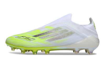 Men's Adidas F50 Pro Laceless FG Football Boots - Yellow/Lime Burst/Iridescent White