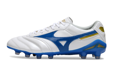 Men's Mizuno Morelia Neo 2 FG Football Boots - White/Azure Blue/Gold