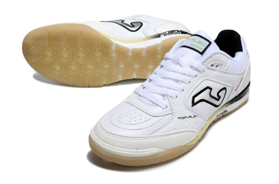 Men's Joma Top Flex IC Football Shoes - White/Lime Green/Black