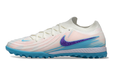 Men's Nike Phantom GX 2 Elite TF Football Shoes - White/Azure Blue/Purple Fizz