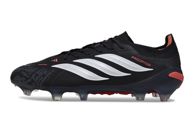 Men's Adidas Predator 26 Elite FG Football Boots - Black/Red/White