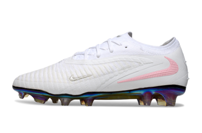Unisex Nike Phantom 6 Low Elite FG Football Boots - White/Iridescent/Light Pink