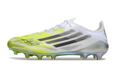 Men's Adidas F50 Elite FG Football Boots - White/Lime Glow/Neon Green