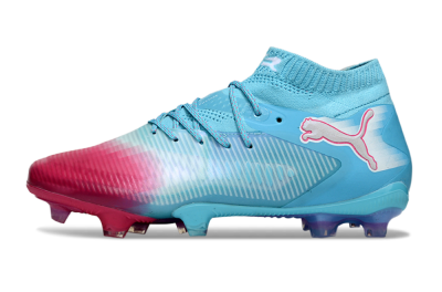 Men's Puma Future 8 Ultimate FG Football Boots - Cyan/Electric Blue/Crimson Red