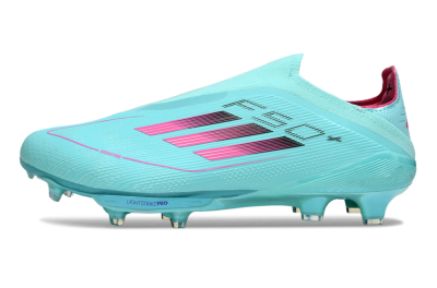 Men's Adidas F50+ Elite Lightstrike Pro Laceless FG Football Boots - Aqua/Coral Pink/Light Blue