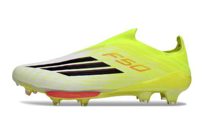 Men's Adidas F50+ Elite Lightstrike Pro Laceless FG Football Boots - Yellow/Lime Green/White