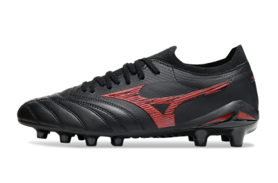 Men's Mizuno Morelia Neo 4 FG Football Boots - Black/Crimson Red/Jet Black