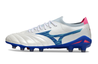 Men's Mizuno Morelia Neo 4 FG Football Boots - White/Blue Ocean/Pink Accent