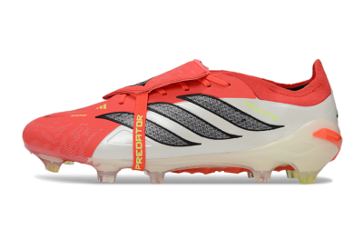 Men's Adidas Predator 26 Elite Fold-Over Tongue FG Football Boots - Red/Bright Coral/White