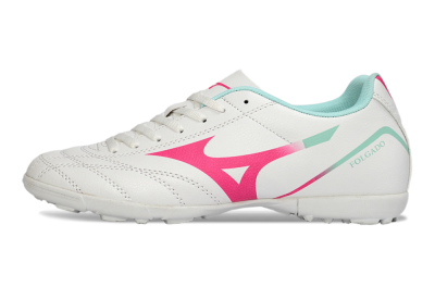 Men's Mizuno Morelia Neo 4 TF Football Shoes - White/Soft Pink/Turquoise