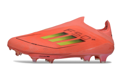 Men's Adidas F50+ Lightstrike Pro Laceless FG Football Boots - Pink/Vibrant Coral/Neon Yellow