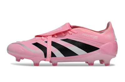 Unisex Adidas Predator 25 Elite Foldover Tongue FG Football Boots - Pink/Black/Silver