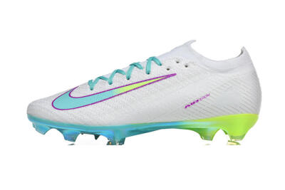 Men's Nike Air Zoom Mercurial Vapor 16 Elite FG Football Boots - White/Aqua Splash/Lime Glow