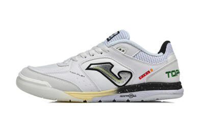 Men's Joma Top Flex IC Football Shoes - White/Electric Green/Jet Black