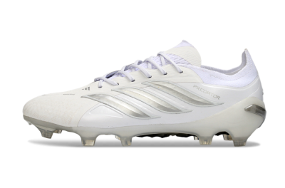 Men's Adidas Predator 26 Elite FG Football Boots - White/Silver/Black